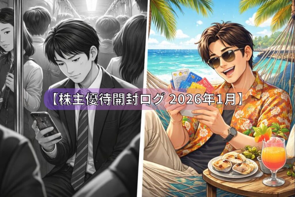 南の島に移住して株主優待を受け取っているイメージイラスト