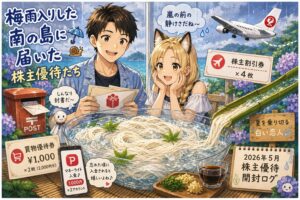 第21弾アイキャッチ_【株主優待開封ログ｜2026年5月】【株主優待開封ログ｜2026年5月】梅雨入りした南の島、嵐の前の静けさ